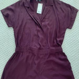 NWT Uniqlo Romper size Sm in Wine Burgundy
